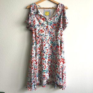 Maeve Fluttered Watercolor Swing Dress Lightweight Spring Size XS